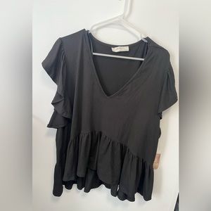 A Beautiful Soul (Arula) - Black Ruffled Sleeve and Bottom T Shirt.
